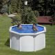 Piscina Ø 240 x h 120 cm Fuori Terra Rotonda Acciaio Bianco Scala con Piattaforma Filtro a Sabbia