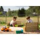 Sabbiera Deluxe Sandpit con Coperchio Verde e Naturale