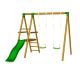 Parco Giochi in Legno Doppia Altalena e Scivolo MILOS