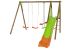 Parco Giochi Teckwood Premium Akeo con Scivolo e 3 Altalene