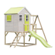 Grande Casetta da Giardino Modular Playhouse My Lodge Lime M24 con Scivolo e Altalena