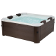 Piscina Idromassaggio SPA Marrone Quadrata 160x160xh65 cm Serie Frame Copertura Materassino Tappetino e Accessori
