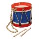 Tamburo Grande da Marcia, Blu e Rosso con Bacchette