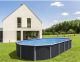 Piscina Fuori Terra Ovale in Metallo Antracite OSMOSE 760x395x132 Cm
