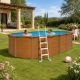 Piscina Fuori Terra  6,10 X 3,65 h 1,32 metri Ovale in Metallo Effetto Legno OSMOSE 