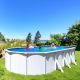 Grande Piscina Fuori Terra Ovale in Metallo Bianco con Kit Filtraggio Saphir 940x485x130 cm