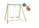 Set 2 Altalene in Legno e Metallo con Seggiolino Bambino DOUBLO