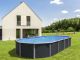 Piscina Fuori Terra Ovale in Metallo Antracite OSMOSE 795 x 490 x 132 Cm