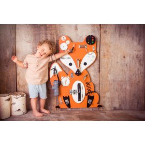 Tavola Attività Animata Montessori in Legno Hubbie Fox 82×62 cm VOLPE