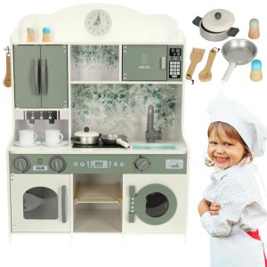 Cucina in Legno per Bambini con Macchina Caffè Espresso SALIKO